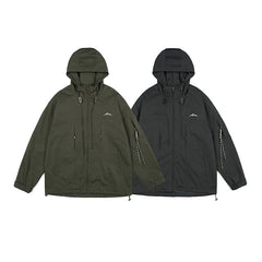 Unisex Jacket Mechanical Style Shell Jacket Workwear with Pocket Hooded Jacket