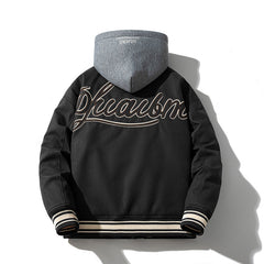 Mens Vintage Jackets Autumn and Winter PU Leather Baseball Uniform