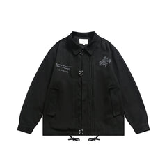 Unisex Jacket Workwear Jacket Lapel Loose Motorcycle Jacket