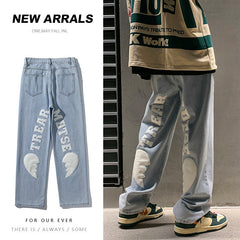 Men Jeans Spring and Autumn Loose Denim Trousers