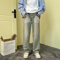Men Jeans Hiphop Jeans Men Autumn Loose Straight Trousers