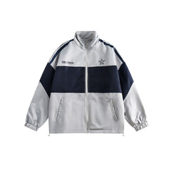 Unisex Jacket Vintage Color Matching Sports Jacket Men's and Women's Spring and Autumn Models Coat