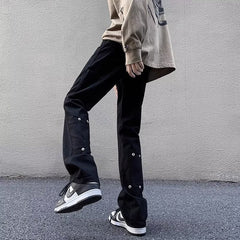 Men Jeans Slightly Flared Jeans Slim-Fitting Straight Pants