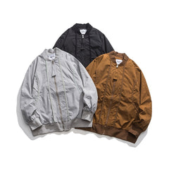 Unisex Jacket Loose Retro Baseball Collar Jacket Men and Women Same Style Spring and Autumn Coat