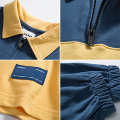 Men Pullover Hoodie Spring Long-Sleeved Polo Shirt Men's Loose All-Match Leading T-shirt