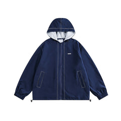 Unisex Jacket Retro Loose Casual Hooded Jacket