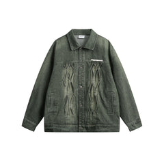 Unisex Jacket Vintage Distressed Washed Denim Jacket Loose Jacket