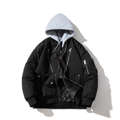 Mens Vintage Jackets Fall/Winter Air Force Pilot Jacket Hooded Baseball Uniform