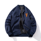 Mens Vintage Jackets Letter Embroidery Loose Baseball Flight Suit