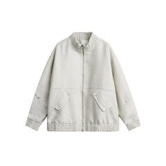 Unisex Jacket Autumn Vintage Stand Collar Jacket Loose Overalls