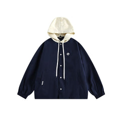 Unisex Jacket Retro Hooded Jacket Men Baggy Coat