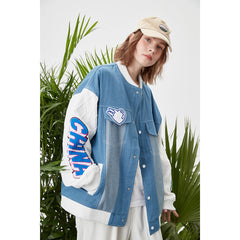 Unisex Jacket Spring and Autumn Embroidery Baggy Casual Jacket Couple Baseball Coat