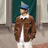 Unisex Jacket Vintage Tlaw Jacket Corduroy Loose Overalls