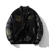 Men Vintage Jackets Motorcycle Jacket Padded Baseball Suit Embroidered Flight Suit Jacket