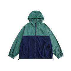 Unisex Jacket Vintage Loose Hooded Coat Sun-Protective Clothing Lightweight Jacket