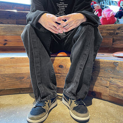 Men Jeans Fall Baggy Straight Trousers Wide Leg Trousers