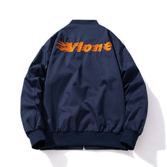 Mens Vintage Jackets Letter Embroidery Loose Baseball Flight Suit
