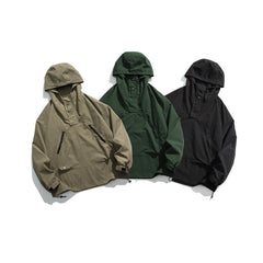 Unisex Jacket Shell Jacket Casual Hooded Coat Loose Windproof Jacket