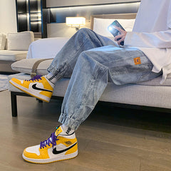 Men Jeans Autumn Hiphop Casual Pants Ankle Banded Pants