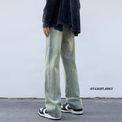 Men Jeans Gradient Jeans Straight-Leg Pants Casual Trousers