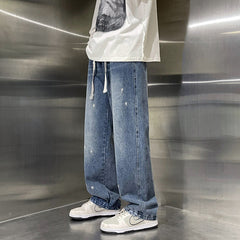 Men Jeans Hiphop Pants Vintage Jeans Men's Loose Straight Oversize Wide Leg Pants