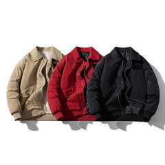 Mens Vintage Jackets Lapel cotton jacket oversize