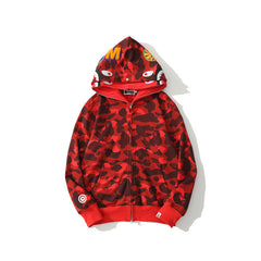 Bathing Ape Hoodie Camouflage Two Hat Cardigan Zipper