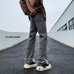 Men Jeans Skinny Jeans Men Spring Slim-Fitting Straight-Leg Pants