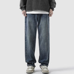 Men Jeans Straight Jeans Men's Summer Retro Pants