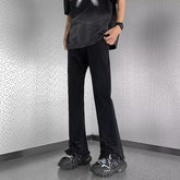 Men Jeans Raw Hem Ripped Skinny Jeans Summer Baggy Straight Trousers