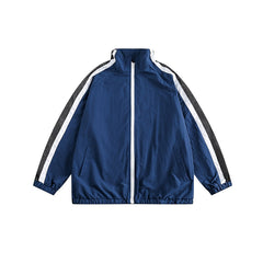 Unisex Jacket Vintage Loose Multicolor Exercise Hooded Coat Men's and Women's Stand Collar Jacket