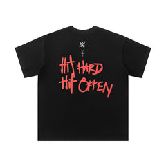 Travis Scott T-Shirt Travis Scott x WWE Alphabet Print Vintage Short Sleeve T-Shirt