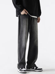 Men Jeans Retro Loose Casual Straight-Leg Pants