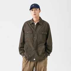 Unisex Jacket Loose Multi-Pocket Workwear Jacket