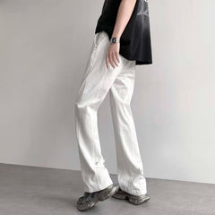 Men Jeans White Jeans Men's Summer Straight-Leg Trousers