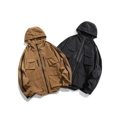 Unisex Jacket Shell Jacket Loose Hooded Coat Men's and Women's Four-Bag Mechanical Style Jacket