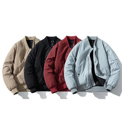 Mens Vintage Jackets Baseball Uniform Simple Jacket Padded Pilot