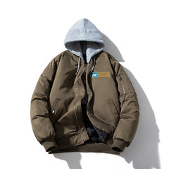 Mens Vintage Jackets Baseball Jacket Hooded Street Tide Cotton Jacket