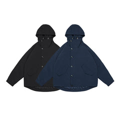 Unisex Jacket Hooded Sports Jacket Loose Outdoor Shell Jacket Mechanical Style Coat
