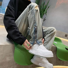 Men Jeans Spring/Summer Loose Split Retro Pants