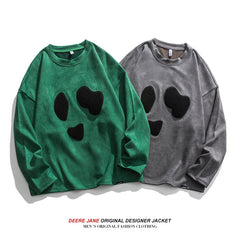 Men Pullover Hoodie Spring Sweater Men's Retro Loose Top