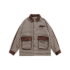 Unisex Jacket Men's and Women's Plaid Jacket Baggy Coat