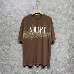 Amiri T Shirt Colorful Splash Ink Casual Hip Hop Short Sleeve T-shirt