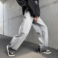 Men Jeans Gradient Jeans Men's Autumn Loose Straight Casual Pants