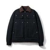 Men Vintage Jackets Vintage Tooling Jacket Women's Casual Lapel Padded Cotton