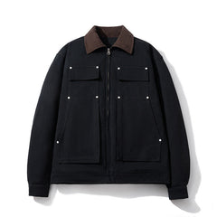 Men Vintage Jackets Vintage Tooling Jacket Women's Casual Lapel Padded Cotton