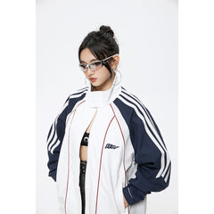 Unisex Jacket Vintage Sports Jacket Men's and Women's Stand Collar Jacket