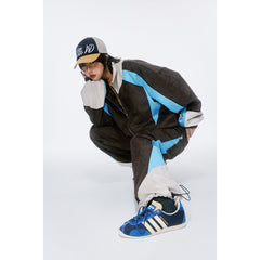 Unisex Jacket Vintage Color Matching Sports Jacket Stand Collar Jacket