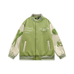 Unisex Jacket Loose Baseball Clothing Jacket Men's and Women's Retro Embroidered Baseball Uniform Coat