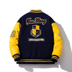 Mens Vintage Jackets Racing Motorcycle Baseball Suit Embroidered Leather Jacket Padded Cotton